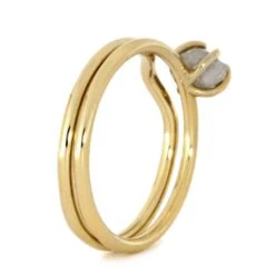 10k Yellow Gold Bridal Set With Rough Diamond-2940 -Johan Jewelry Shop 286855d3c1937651a474f4b4fdcd7e9e