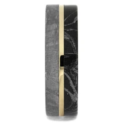 Meteorite & Mokume Gane Wedding Band With Gold Pinstripe -Johan Jewelry Shop 2868new2