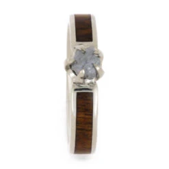 Rough Diamond Engagement Ring With Ironwood Inlay -Johan Jewelry Shop 28b1d799645ab0b00a273aaeee92ec9a