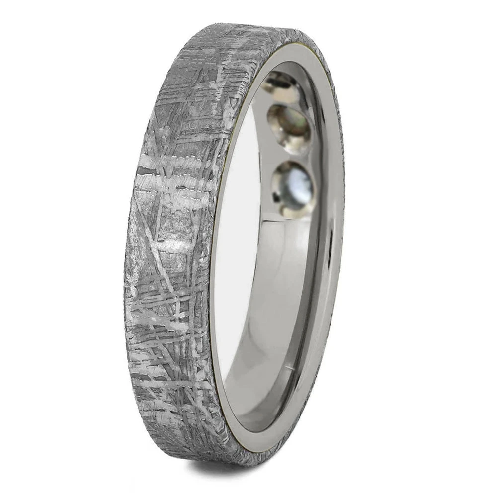 Meteorite Ring With Opal And Aquamarine Gemstones 7 Meteorite Ring With Opal And Aquamarine Gemstones - Image 5