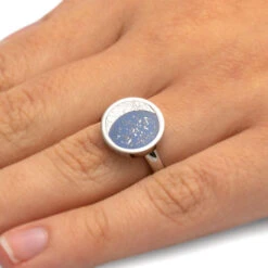 Starry Night Ring With Meteorite Moon And Blue Stardust -Johan Jewelry Shop 2932Handshot05 2024