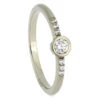 Polished Gold Engagement Ring With A Solitaire Diamond -Johan Jewelry Shop 2941E
