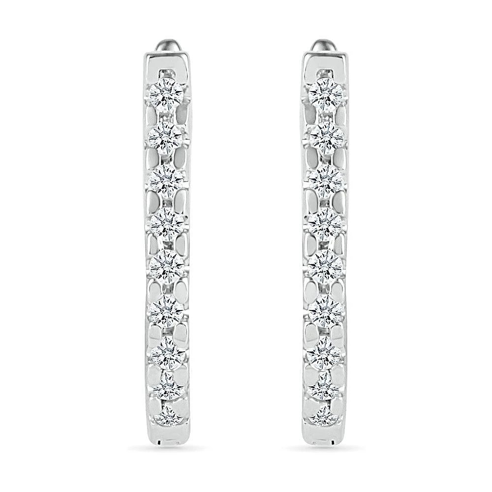 Tiny Diamond Hoop Earrings 4 Tiny Diamond Hoop Earrings - Image 2