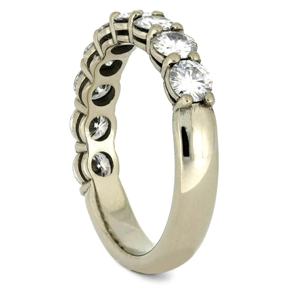 Custom Moissanite Wedding Band Styled In White Gold 6 Custom Moissanite Wedding Band Styled In White Gold - Image 4