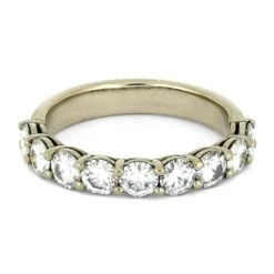 Custom Moissanite Wedding Band Styled In White Gold 12 Custom Moissanite Wedding Band Styled In White Gold -Johan Jewelry Shop 2971 3 E