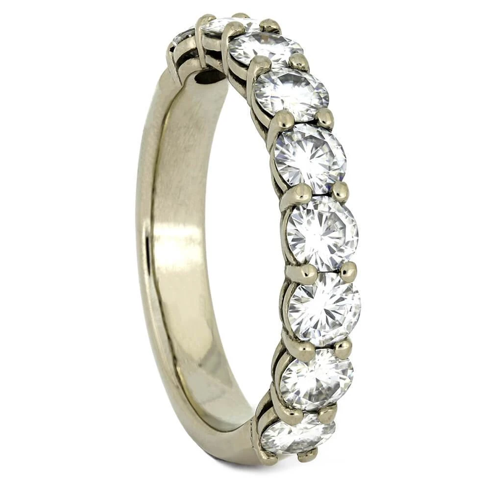 Custom Moissanite Wedding Band Styled In White Gold 4 Custom Moissanite Wedding Band Styled In White Gold - Image 2