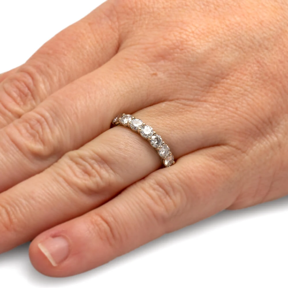 Custom Moissanite Wedding Band Styled In White Gold 8 Custom Moissanite Wedding Band Styled In White Gold - Image 6