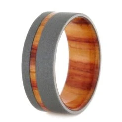 8mm Tulipwood & Sandblasted Titanium Ring -Johan Jewelry Shop 2b5ca8a22b772099a6efa34ddefc2258