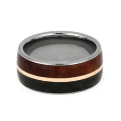 Wood And Dinosaur Bone Wedding Band With Rose Gold -Johan Jewelry Shop 2d053af8a9f8790be02c413f8d210ccc