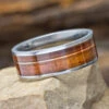 Koa Wood Wedding Band With Gold Pinstripe -Johan Jewelry Shop 3109RG