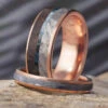 His & Hers Wedding Bands With Meteorite & Dino Bone 2 His & Hers Wedding Bands With Meteorite & Dino Bone -Johan Jewelry Shop 3165 3559
