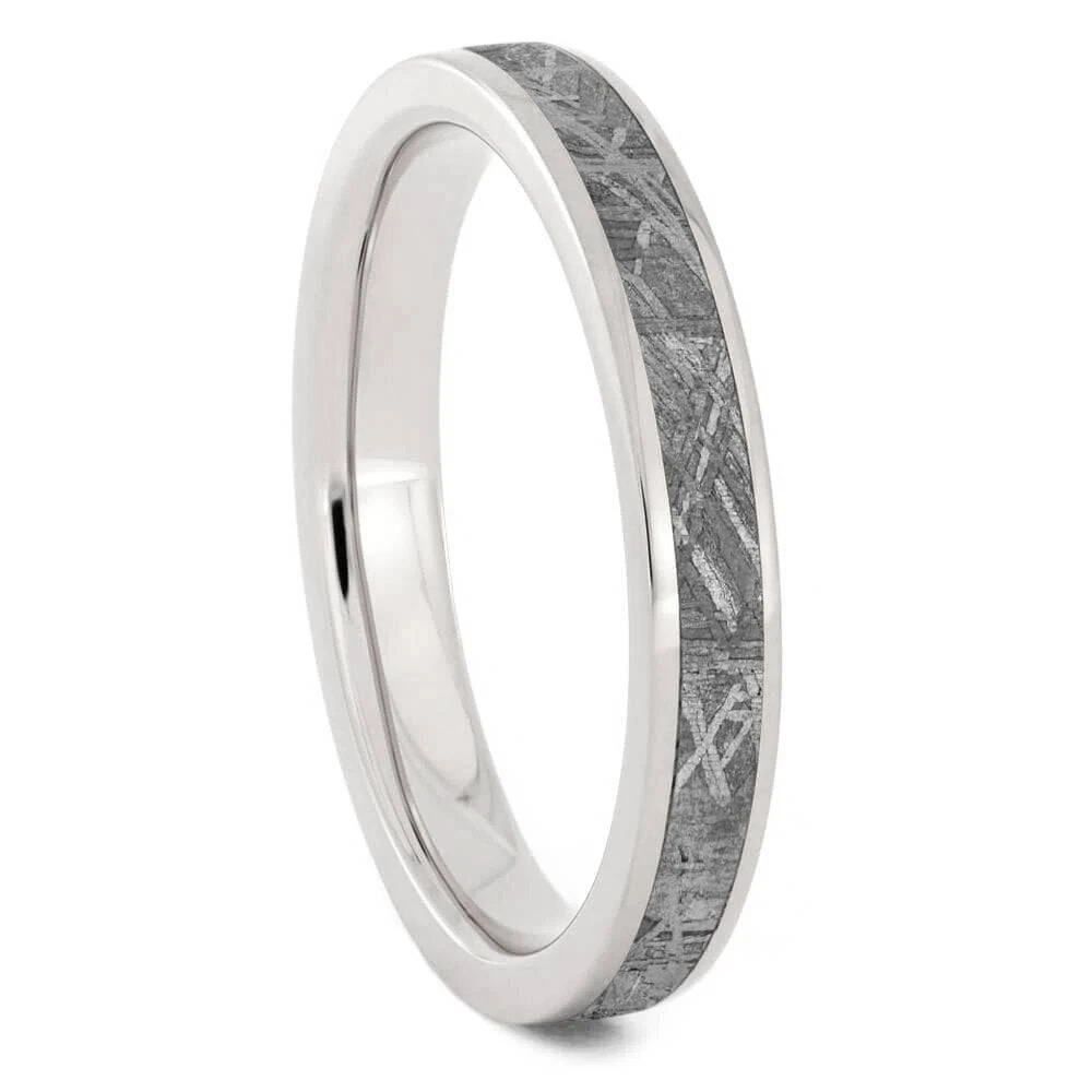 Meteorite & Dino Bone Matching Wedding Bands 6 Meteorite & Dino Bone Matching Wedding Bands - Image 4