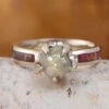 Rough Diamond Engagement Ring With Dinosaur Bone 2 Rough Diamond Engagement Ring With Dinosaur Bone -Johan Jewelry Shop 3236newart