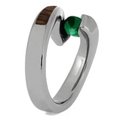 Emerald Engagement Ring With Wood Inlay -Johan Jewelry Shop 3241EmeraldUnder