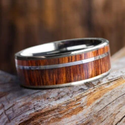 Tungsten And Honduran Rosewood Wedding Band With Pinstripe 11 Tungsten And Honduran Rosewood Wedding Band With Pinstripe -Johan Jewelry Shop 3265newart