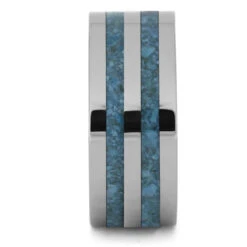 Wide Wedding Band With Two Turquoise Inlays 8 Wide Wedding Band With Two Turquoise Inlays -Johan Jewelry Shop 3299new2