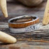 Whiskey Barrel Oak & Deer Antler Ring 1 Whiskey Barrel Oak & Deer Antler Ring -Johan Jewelry Shop 3330newart