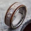 Meteorite And Exotic Rosewood Band With Moissanites -Johan Jewelry Shop 3347Edges 1
