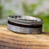 Guitar String Ring With Meteorite And Wood 1 Guitar String Ring With Meteorite And Wood -Johan Jewelry Shop 3404newartwg