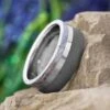 Tungsten Men's Wedding Band With Genuine Meteorite -Johan Jewelry Shop 3407TUTIMTArt