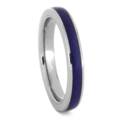Lapis Lazuli & Meteorite Wedding Band Set -Johan Jewelry Shop 3432
