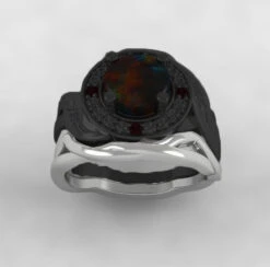 Custom Vine Wedding Band In Gold -Johan Jewelry Shop 3443 3442