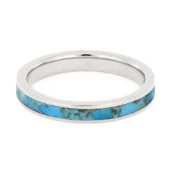 Turquoise Women's Wedding Band 10 Turquoise Women's Wedding Band -Johan Jewelry Shop 3505TurqTitanium4