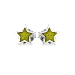 Star Shaped Solid Silver Stud Earrings -Johan Jewelry Shop 3522 YW 2