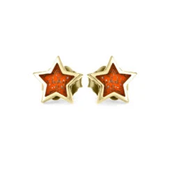 Stardust Stud Earrings In 10k Yellow Gold, Multiple Colors 26 Stardust Stud Earrings In 10k Yellow Gold, Multiple Colors -Johan Jewelry Shop 3522OR