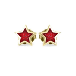 Stardust Stud Earrings In 10k Yellow Gold, Multiple Colors 28 Stardust Stud Earrings In 10k Yellow Gold, Multiple Colors -Johan Jewelry Shop 3522RD