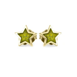 Stardust Stud Earrings In 10k Yellow Gold, Multiple Colors 30 Stardust Stud Earrings In 10k Yellow Gold, Multiple Colors -Johan Jewelry Shop 3522YE
