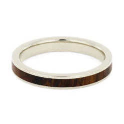 Thin Wooden Women's Wedding Band, 3.5mm Ring -Johan Jewelry Shop 3531IronwoodWG4