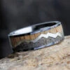 Crushed Dinosaur Bone & Oak Wood Mountain Design Ring -Johan Jewelry Shop 3548newart