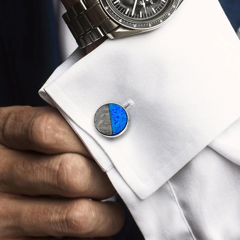 Opal & Meteorite Cufflinks 8 Opal & Meteorite Cufflinks - Image 6