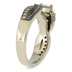 Opal Engagement Ring With Twist Band Featuring Diamond Accents And Meteorite Inlay 13 Opal Engagement Ring With Twist Band Featuring Diamond Accents And Meteorite Inlay -Johan Jewelry Shop 3678 2E