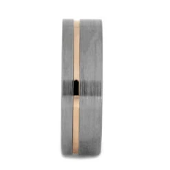 Solid Gold Wedding Band With Brushed Titanium Accents 10 Solid Gold Wedding Band With Brushed Titanium Accents -Johan Jewelry Shop 3705 1 E