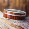 Wood Ring With Offset Pinstripe
