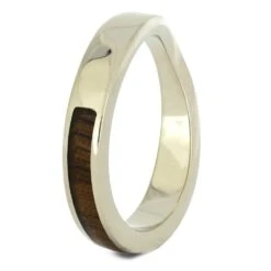 Curved Women's Wedding Band With Hidden Inlay -Johan Jewelry Shop 3744 2E