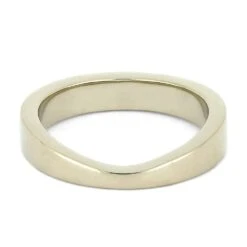 Curved Women's Wedding Band With Hidden Inlay -Johan Jewelry Shop 3744 3E