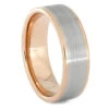 Solid Gold Wedding Band With Polished Edges And Brushed Center 1 Solid Gold Wedding Band With Polished Edges And Brushed Center -Johan Jewelry Shop 3775newrg