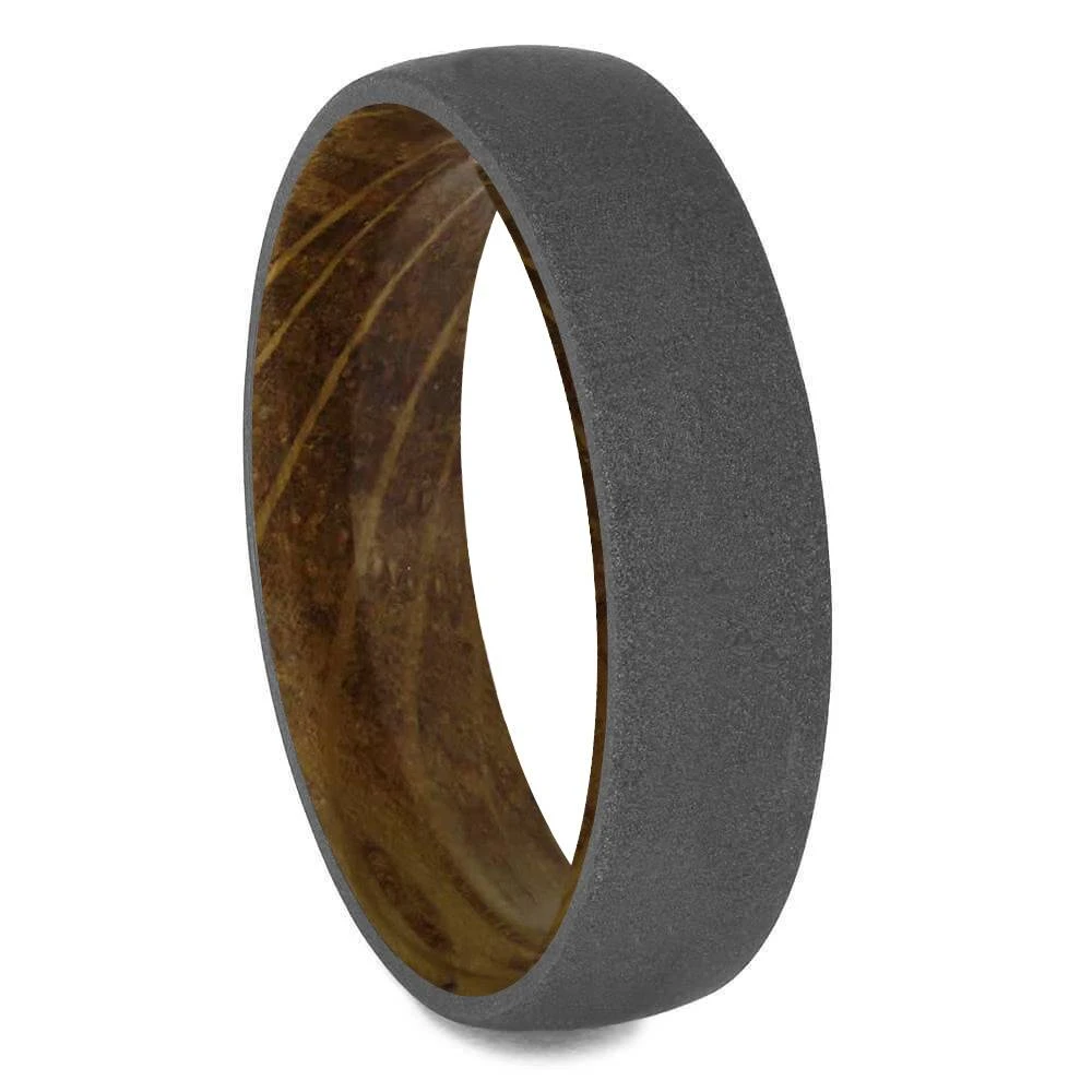 Whiskey Barrel Men's Wedding Band With Titanium Overlay 4 Whiskey Barrel Men's Wedding Band With Titanium Overlay - Image 2