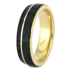Yellow Gold Jade Wedding Band With Crushed Sapphires -Johan Jewelry Shop 3849 2 E