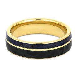 Yellow Gold Jade Wedding Band With Crushed Sapphires -Johan Jewelry Shop 3849 3 E