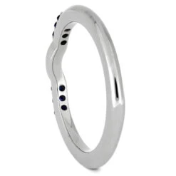 Platinum Shadow Band With Blue Sapphires -Johan Jewelry Shop 3851 2 E