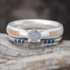 Platinum Shadow Band With Blue Sapphires 1 Platinum Shadow Band With Blue Sapphires -Johan Jewelry Shop 3851E