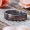 Meteorite Wedding Band With Rose Gold Pinstripes -Johan Jewelry Shop 3853artrg 1 79dbf58a e81b 424b 8ffb a94158c08e6a