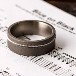 Guitar String Ring For Musicians With Sandblasted Finish