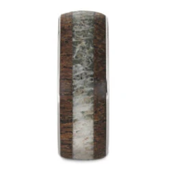 Mesquite Wood And Antler Wedding Band -Johan Jewelry Shop 3874new2polished