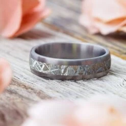 Meteorite & Matte Titanium Wedding Band