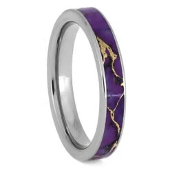 Lava Turquoise Ring, Purple Women's Wedding Band -Johan Jewelry Shop 3895new
